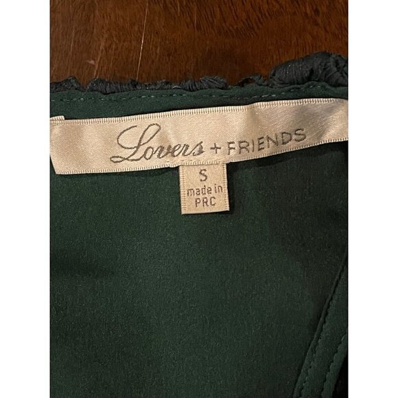 Lovers + Friends Green Lace Sleeveless Round Neck Caspian Shift Dress Size S - Picture 10 of 12